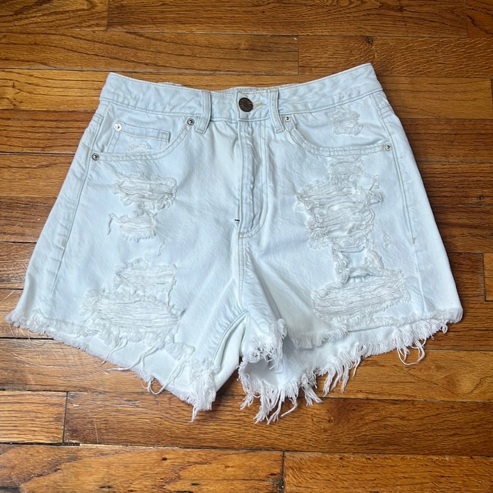 GARAGE White-Washed Denim Shorts